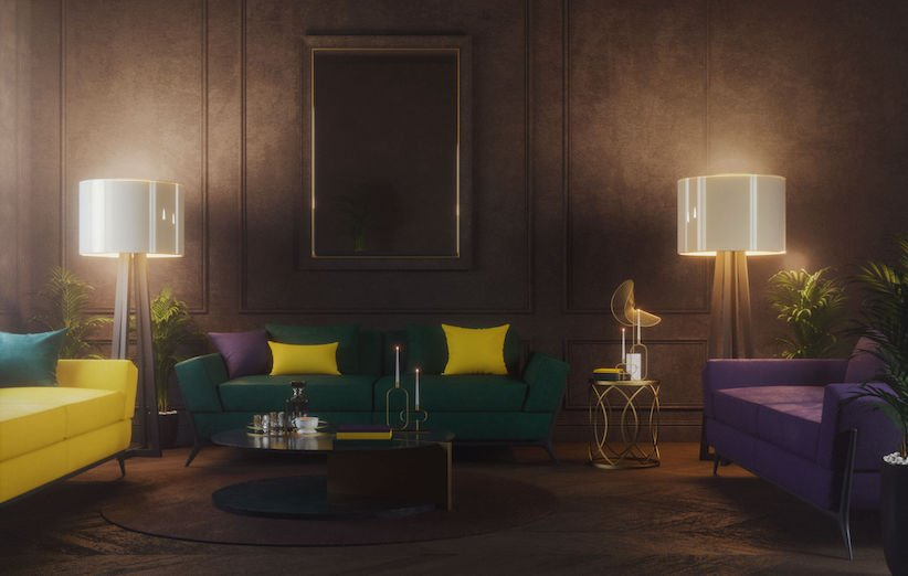 استفاده از رنگ قهوه‌ای برای دیوار اتاق نشیمن اشتباه است