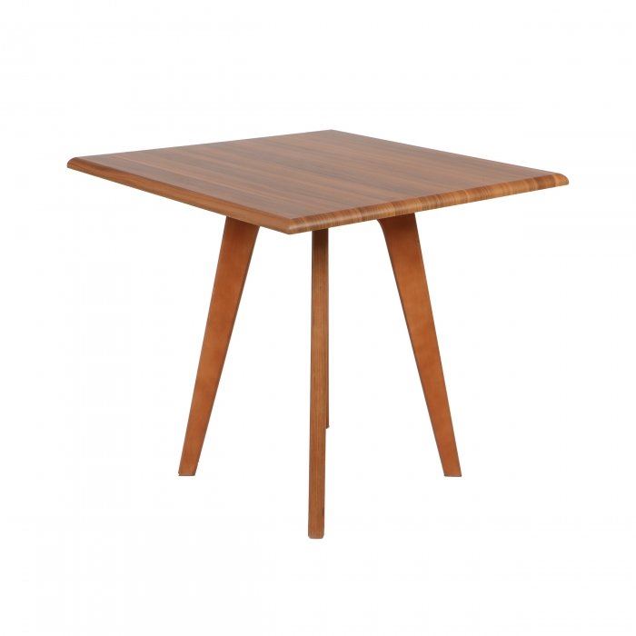 تصویر میز چهار نفره چهارگوش پایه چوبی استیل هامون مدل T19