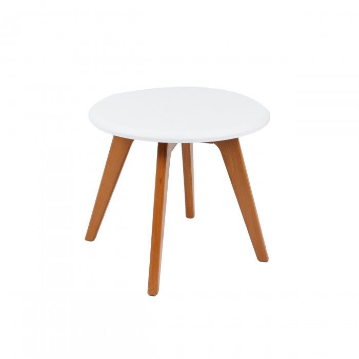 تصویر میز عسلی گرد پایه چوبی استیل هامون مدل T1