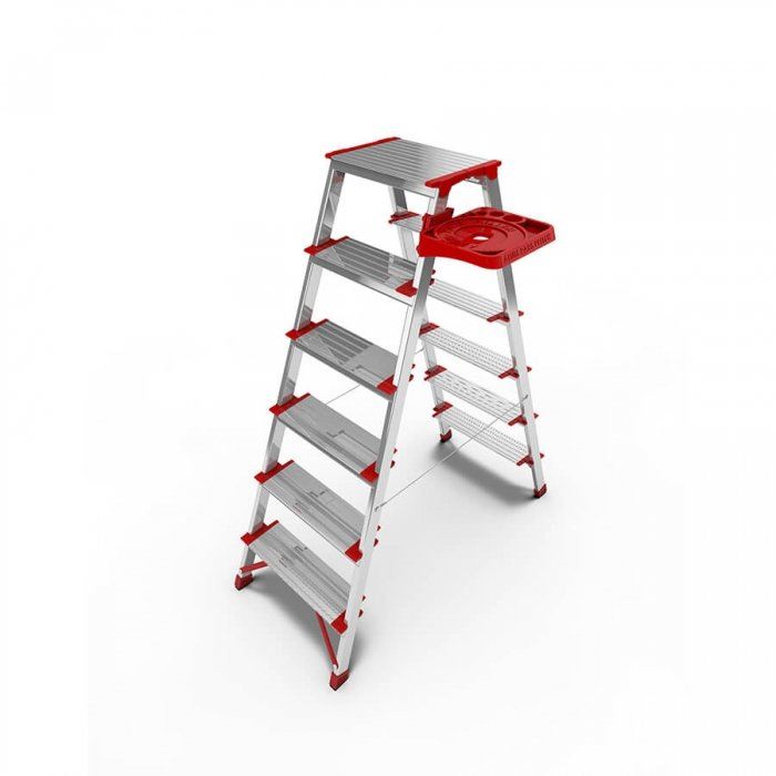 تصویر نردبان شش پله مدل برلیان آلوم پارس پله
