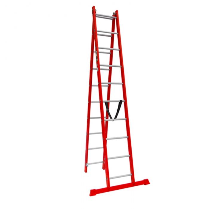 تصویر نردبان بیست و یک پله دو تکه آلوم پارس پله مدل تک صنعت