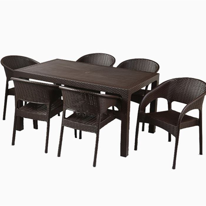 تصویر ست میز و صندلی ۶ نفره حصیربافت مدل ۳۲۱ ۹۹۲